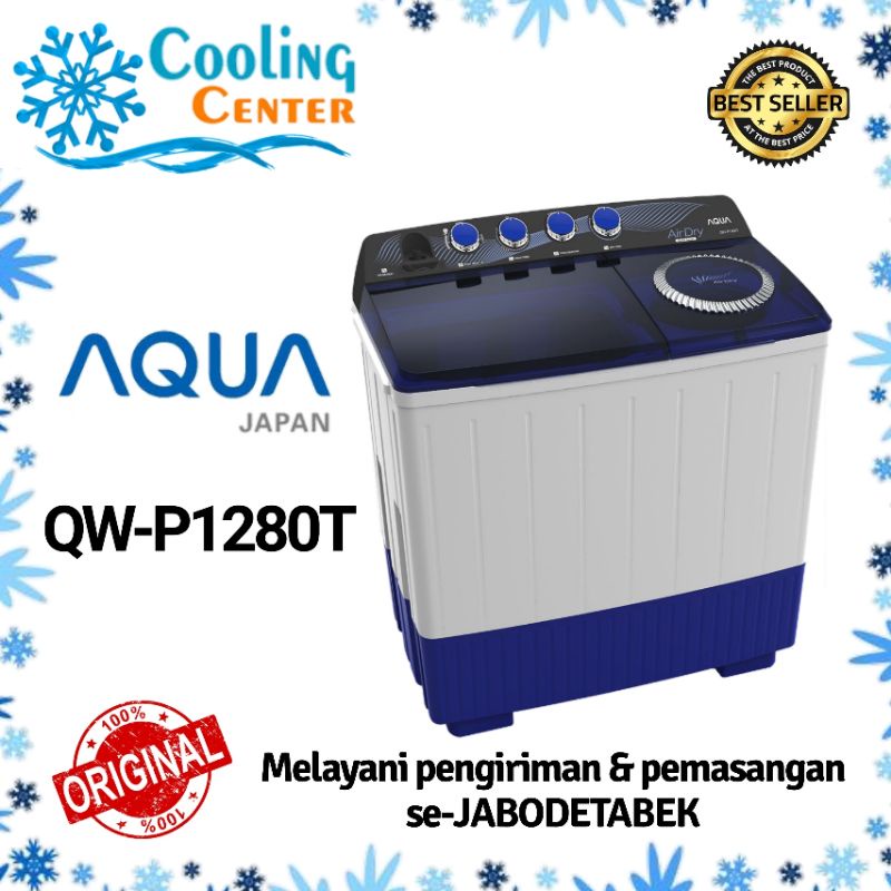 MESIN CUCI AQUA 2 TABUNG QW - P 1280T 12kg mesin cuci Aqua 12kg