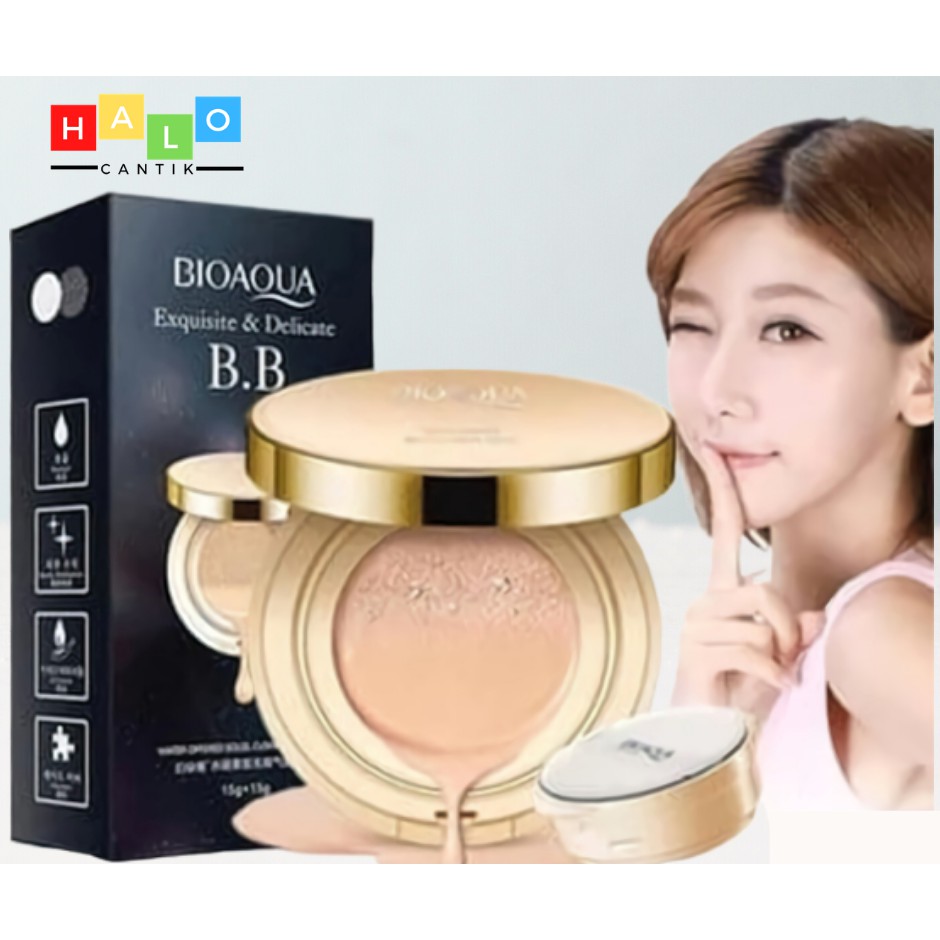 PROMO Bedak Bioaqua Exquisite and Delicate + Refill/BB Cushion Dan Lipstik 12 pcs bioaqua