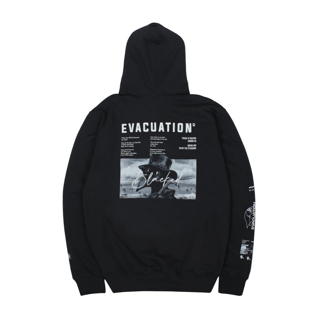 Dobujack Evacuation Black Hoodie / SWEATER HOODIE DOBUJACK BAHAN FLECEE TEBAL / HOODIE DOBUJACK UNIS