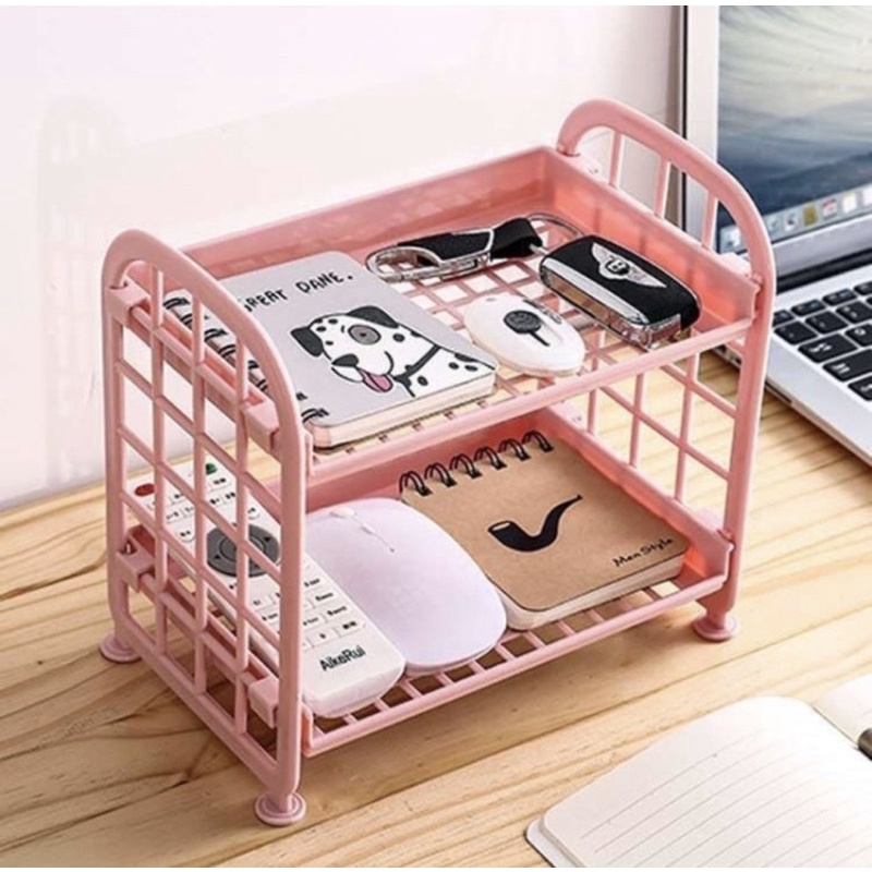 Rak Susun Plstik 2 Tingkat - Rak Susun Mini Portable - Rak susun 2 tingkat mini