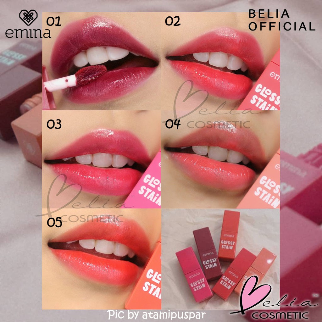 ❤ BELIA ❤ EMINA Glossy Stain 3g | Lip tint gel finishing glossy