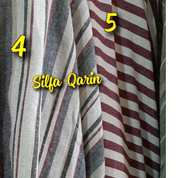 ℗ Kain Katun Linen Salur Import _ Bahan Kain Linen Salur _ Bahan Kemeja/Dress ➵