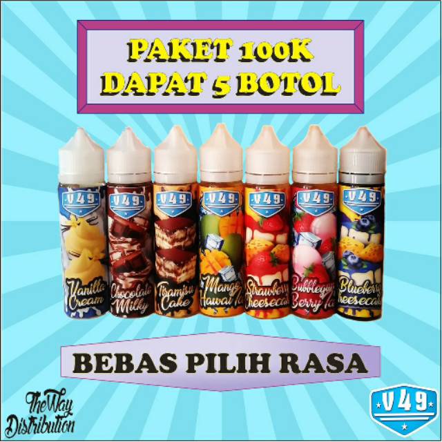 Paket 5 Botol Liquid V49 - 60ML Bebas Pilih