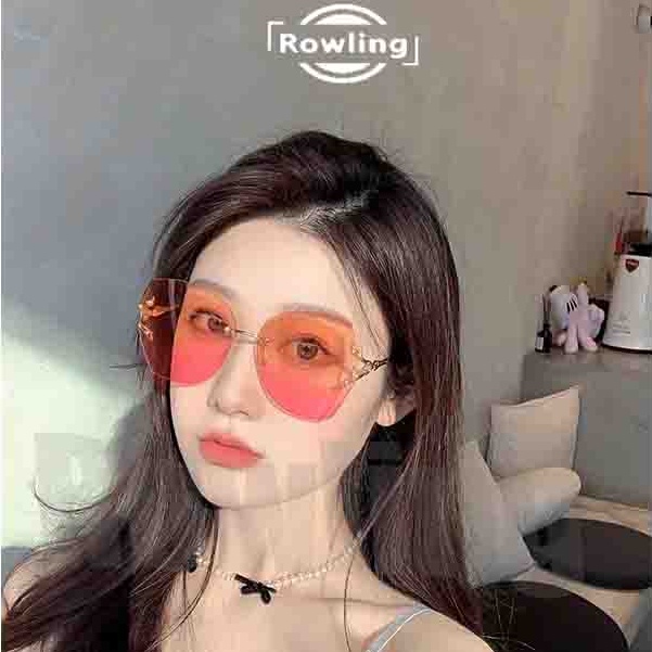 rowling(ka-137)Kacamata  Hitam Terbaru Wanita No Frame Titanium  Style Kacamata Fashion Murah/Kacamata Sunglasses Import Wanita Kacamata Fashion