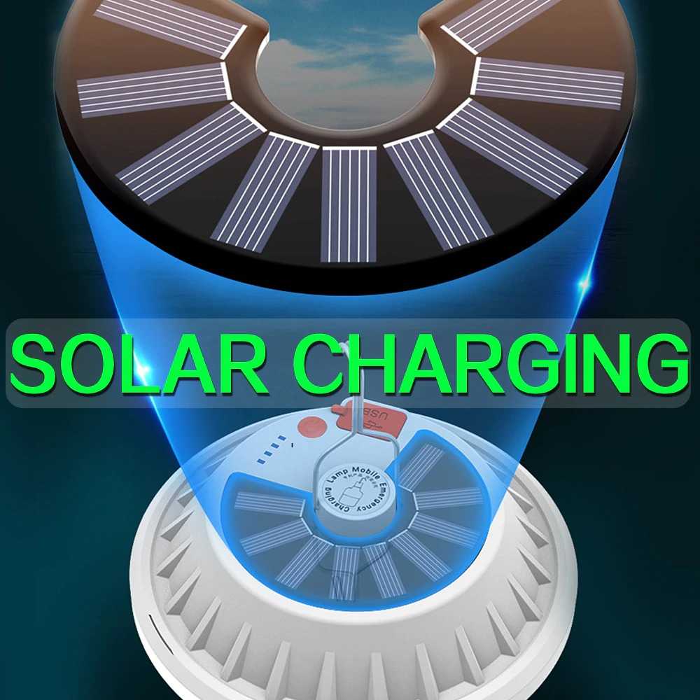 POCKETMAN Lampu LED Camping Solar Panel Lantern 300W 120 LED - HS-V62
