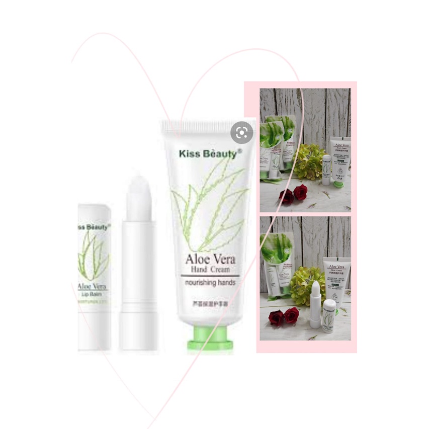 2 IN1 HAND CARE + LIP BALM ALOE VERA Moisture lip magic Kiss Beauty