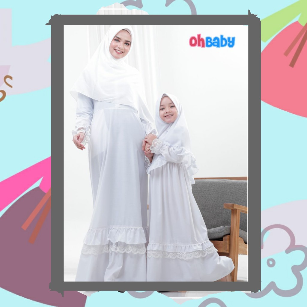 Couple Gamis Putih Ibu dan Anak