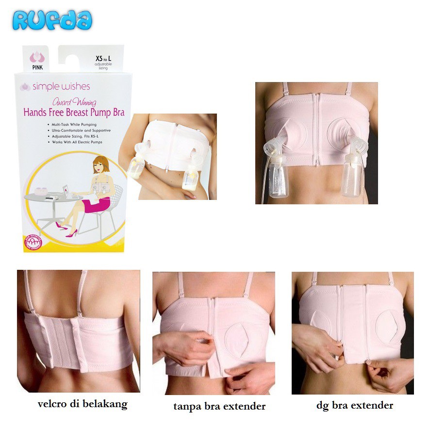 (PINK) Simple Wishes Hands Free Pumping Bra