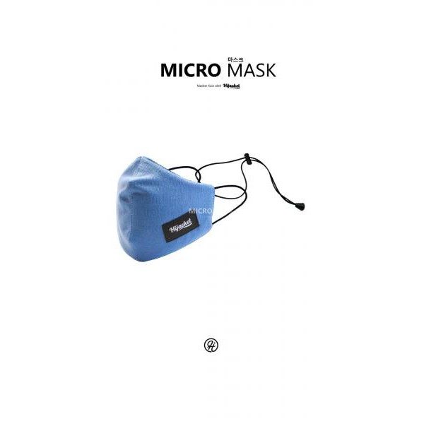 HIJACKET Micro Mask Masker Kain Pria Wanita Tali Karet Elastis Headloop 2 PLY Lapis-SKYBLUE