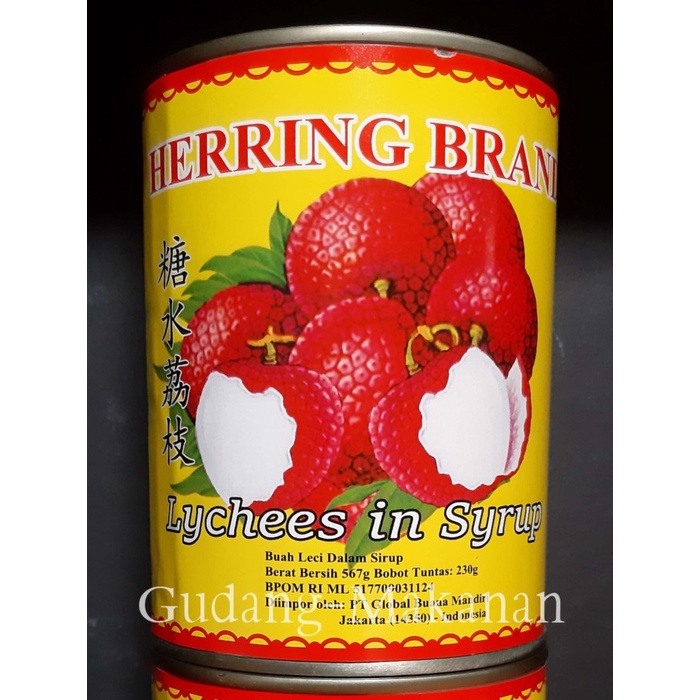 

✨COD✨ Leci Kaleng / Lychee In syrup Herring 567gr (Kartonan isi 12 kaleng)