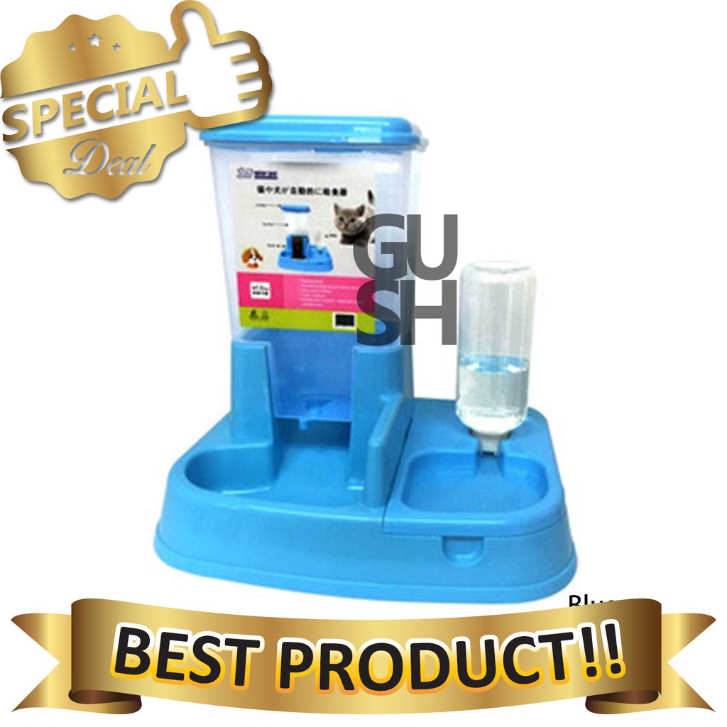 Dispenser Pakan Kucing Anjing - Tempat Makan Minum Anjing Kucing Otomatis - Pet Food Dispenser