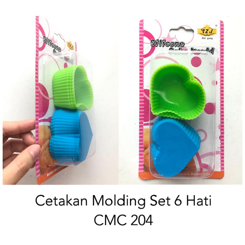 Cetakan Molding Set 6 Kotak/Hati/Cetakan Molding Coklat / Cetakan Molding Kue /Silicone Cake Mould