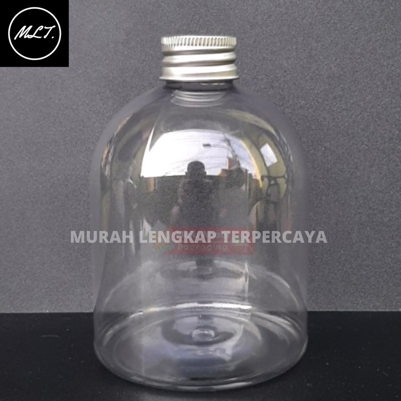 BOTOL PLASTIK  500 ML TUTUP ALMUNIUM SILVER PENDEK / BOTOL 500 ML ALMUNIUM / BOTOL OVAL APEL 500ML TUTUP ALMUNIUM SILVER PET 500ML BULAT APEL OVAL 500ML ALMUNIUM SILVER