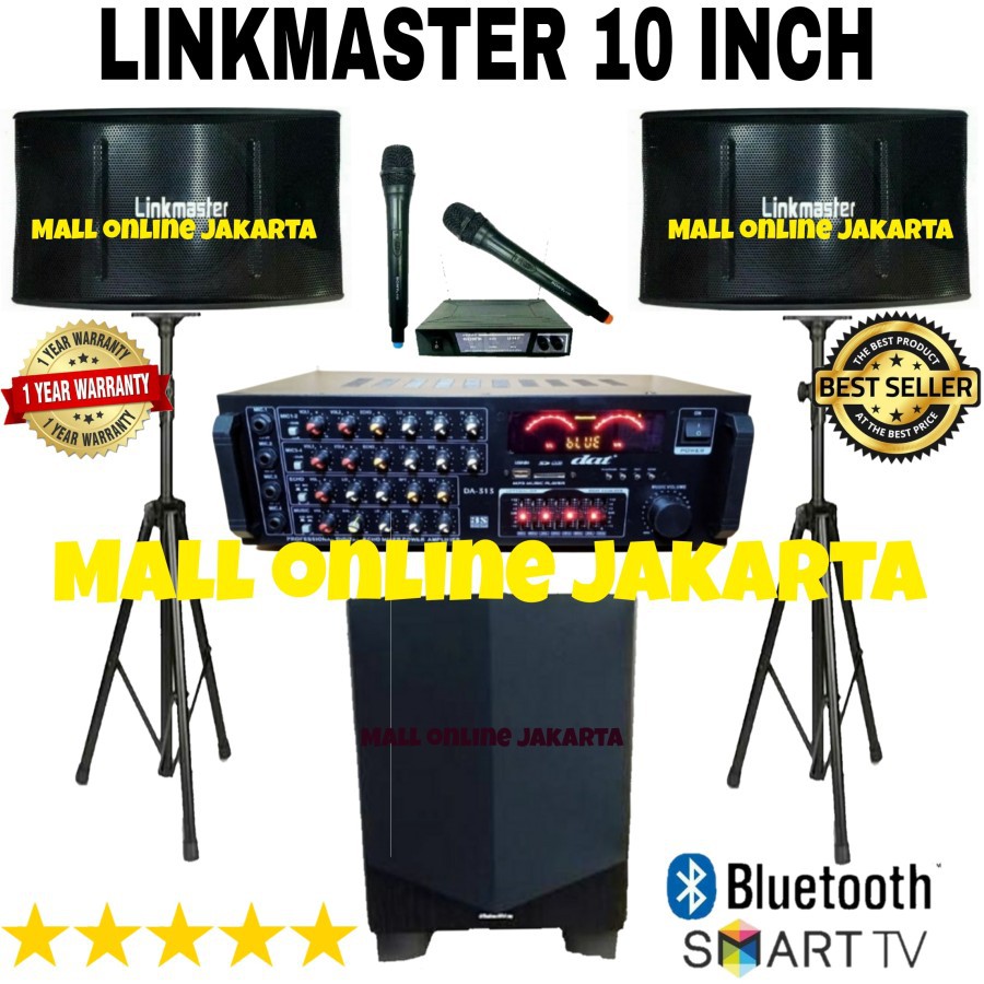 Paket karaoke linkmaster 10 inch subwoofer 12 inch ampli dat da 313