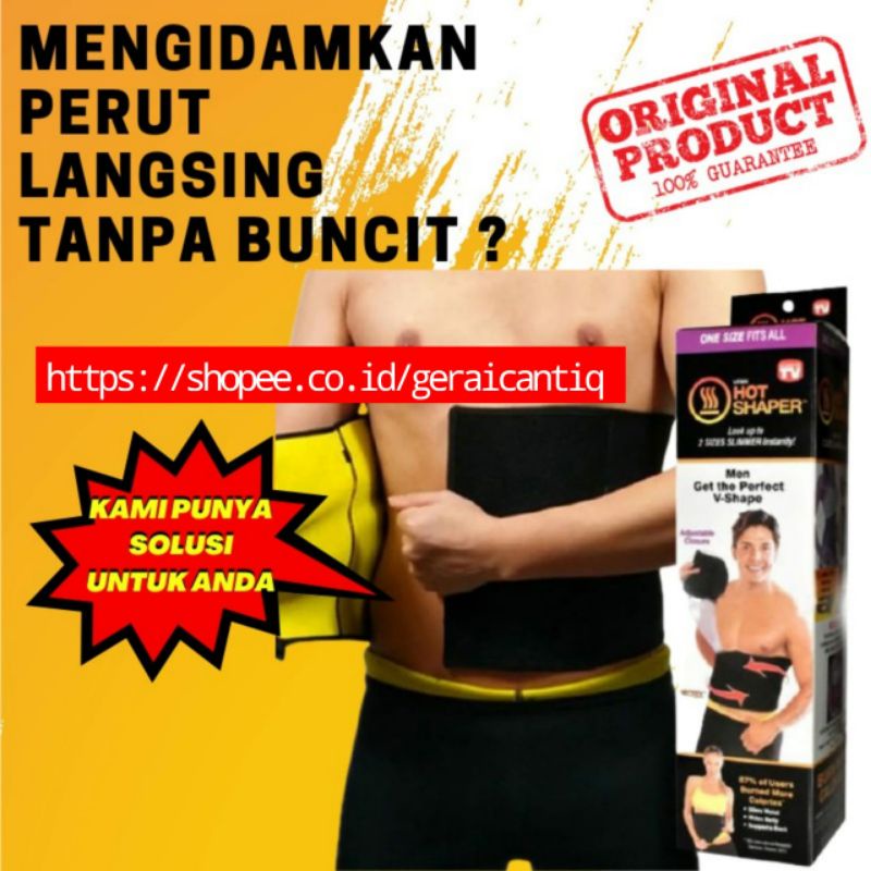 HOT SHAPER WAIST MEN BELT UNISEX KORSET PEREKAT PEMBAKAR LEMAK PENGECIL PERUT BUNCIT ORIGINAL