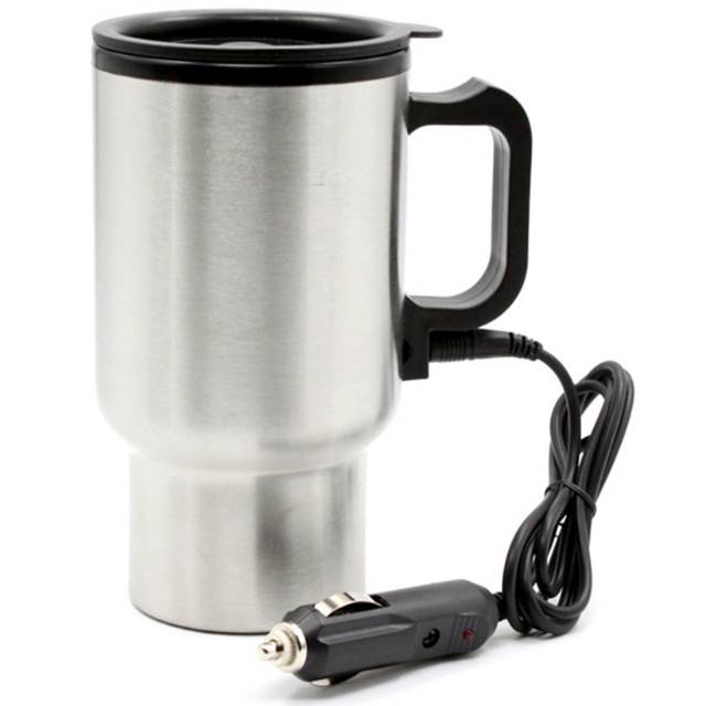 Taffware Gelas Insulasi Car Kettle Stainless Steel dengan Pemanas 12V 450ML - Silver