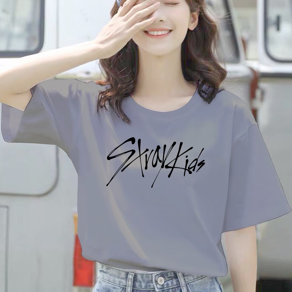 CALVIERO SHOP - BAJU KAOS ATASAN WANITA PRINT STRAYKIDS