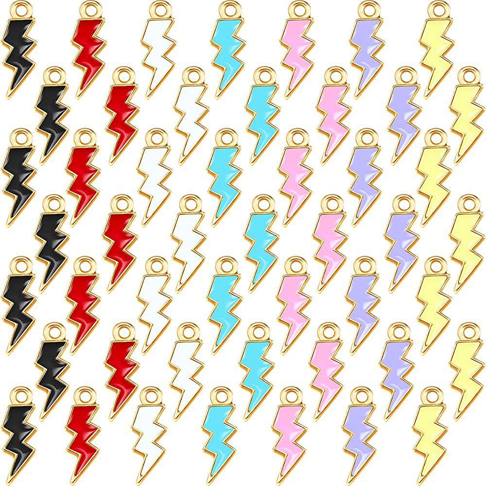 Lily 10PCS Liontin Petir Fashion Kalung Membuat Aksesoris DIY Enamel Charms