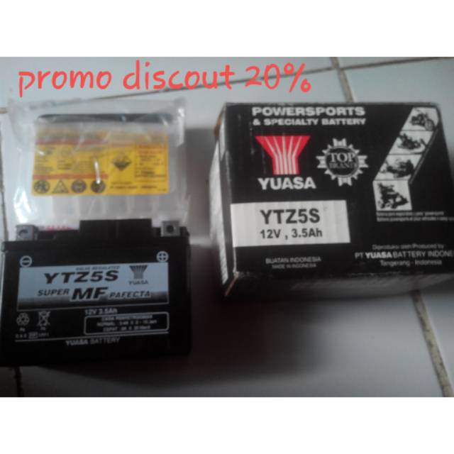 aki kering motor beat/vario/mio/spin (Yuasa YTX5S)