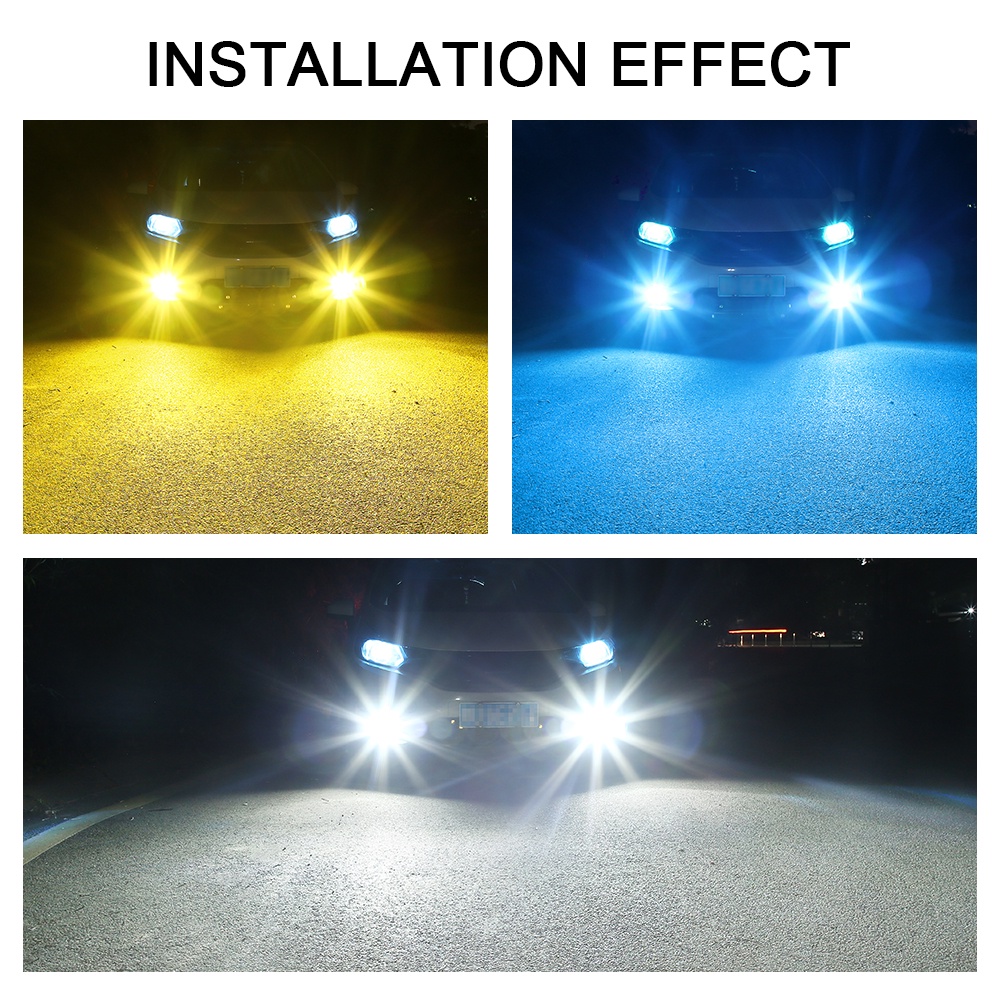 1pc Lampu Kabut 12 LED H8 H3 H7 H11 9005 HB3 9006 HB4 6000K Warna Putih Kuning Untuk Mobil