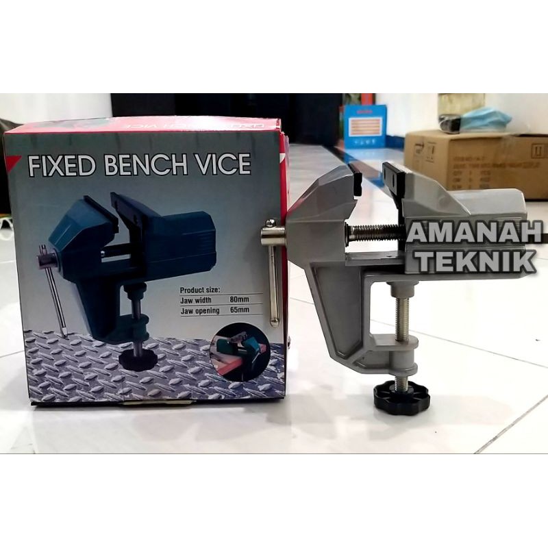 Catok klem Ragum meja Bench Vice 80mm Fixed