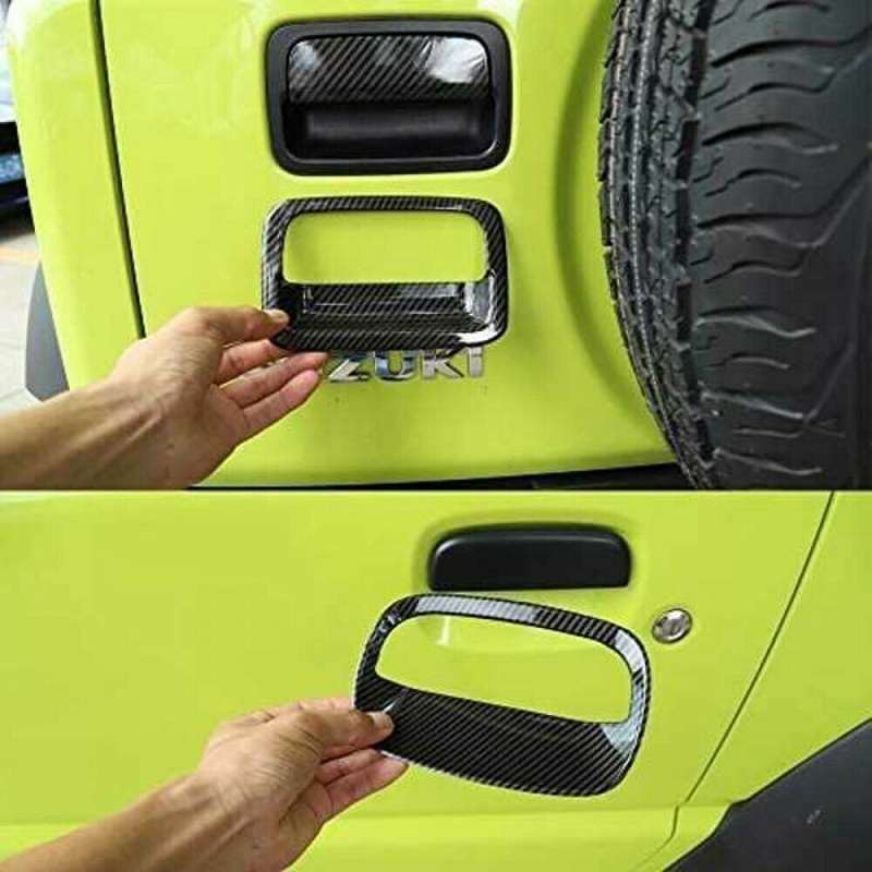 Door Handle Shell Outer Door Handle Decoration Cover ABS Carbon Fiber Grain for -Suzuki-Jimny 2019 2020 2021 JB64 JB74