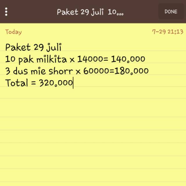 Paket 29 juli