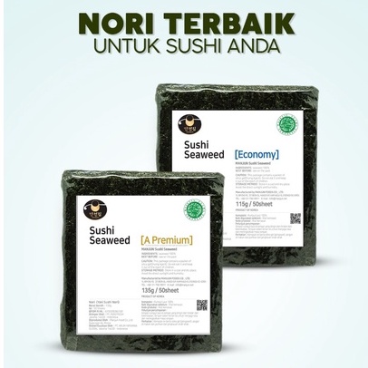 MANJUN Sushi Nori Kimbab 50 S Halal │ Nori Gimbab Import Lembar Rumput Laut