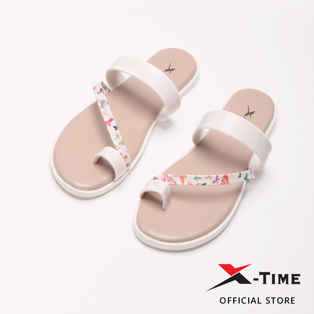 X-Time Sandal Wanita Jepit Kulit Sakura Lady Jepit- White