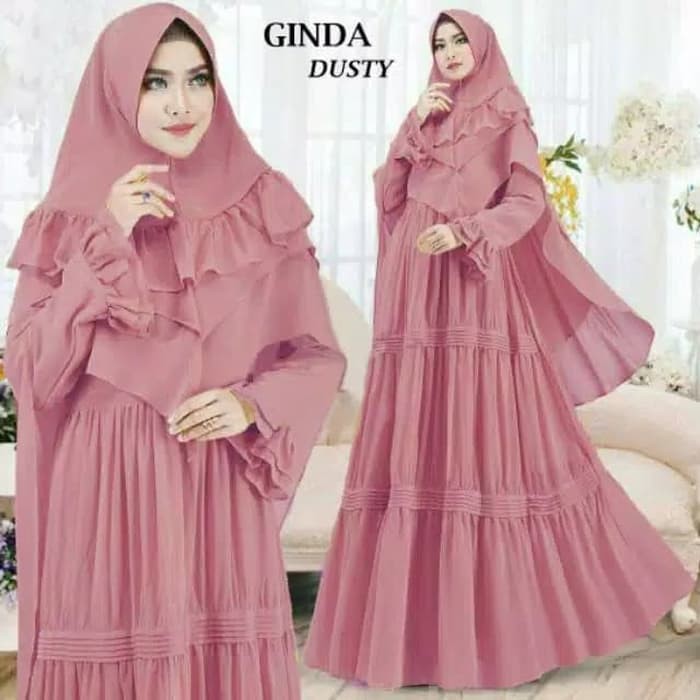 Baju Gamis Syar i Set Kerudung Bahan Berkualitas NEW TERBAIK