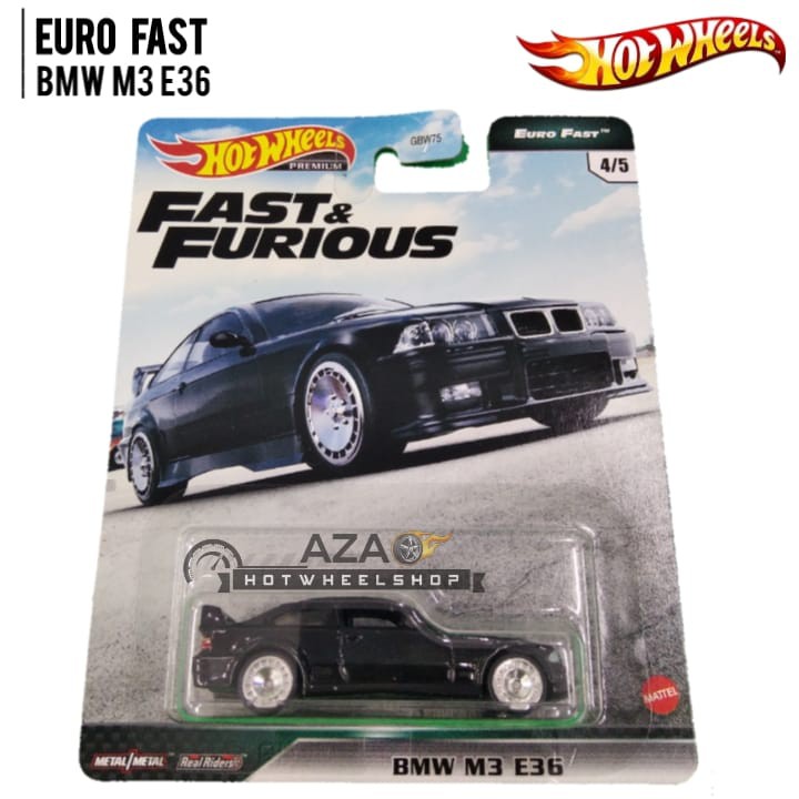 Diecast Hot Wheels Fast and Furious Euro Fast BMW M3 E36 Hitam FNF Premium HW Hotwheels Mainan Mobil