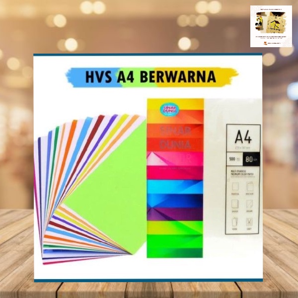 

KERTAS HVS WARNA SIDU A4 80 GSM /20 LEMBAR