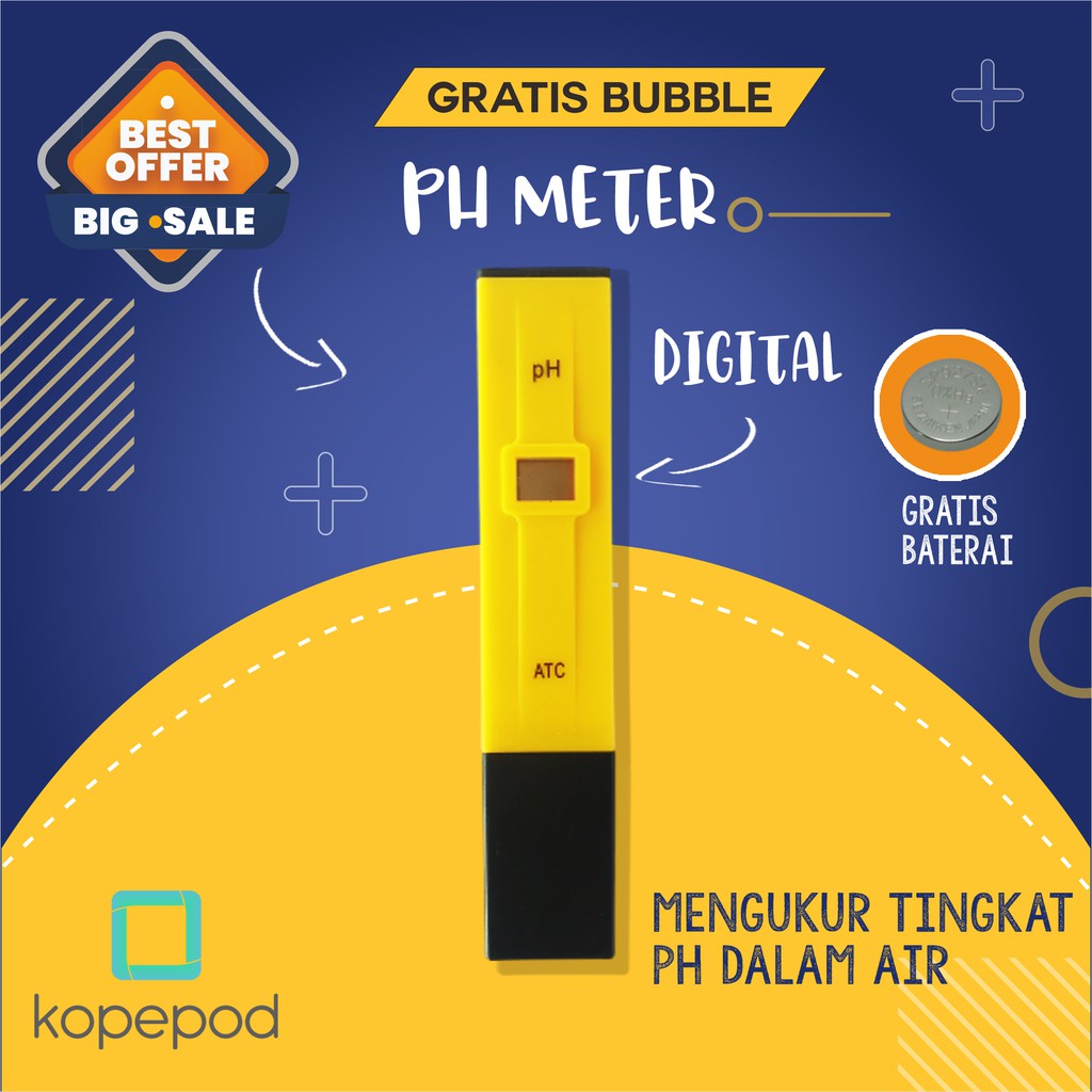 PH METER Alat Pengukur PH Digital Hidroponik Kopepod