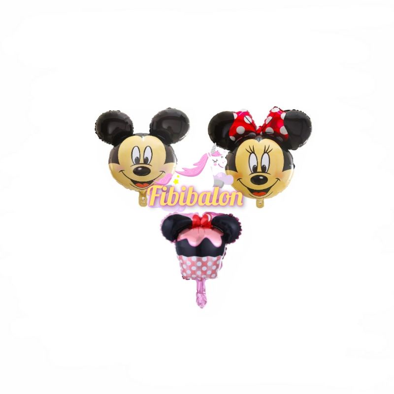 Balon foil mini karakter minnie mouse /Mickey mouse cake