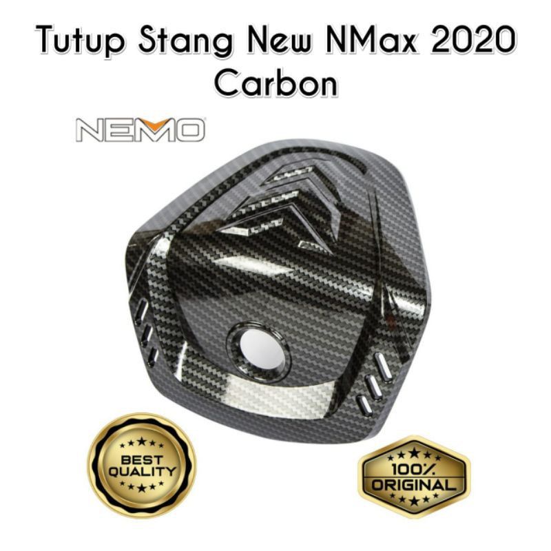 COVER TUTUP STANG YAMAHA NEW NMAX 2020 2021 MERK NEMO CARBON