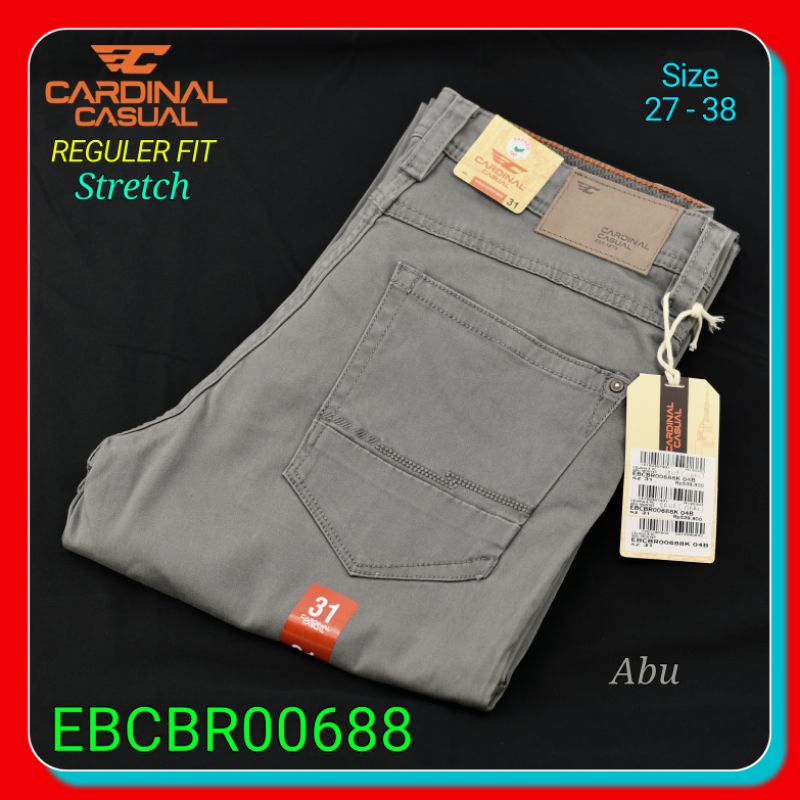 Celana Panjang Pria Katun Stretch 5 pockets Cardinal EBCBR00688