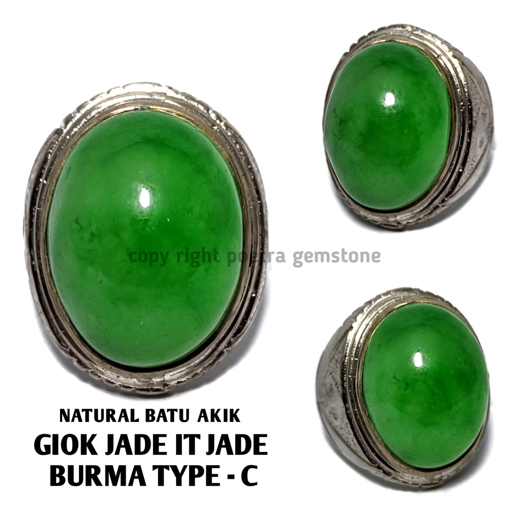 Natural Batu Akik Giok Burma Jade it Jade Ring Alphaka GBJ01