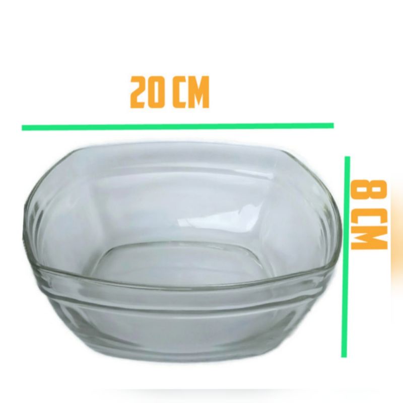 Mangkuk Kotak Besar Mangkuk Sayur Mangkuk Lauk Mangkuk Kaca Tebal