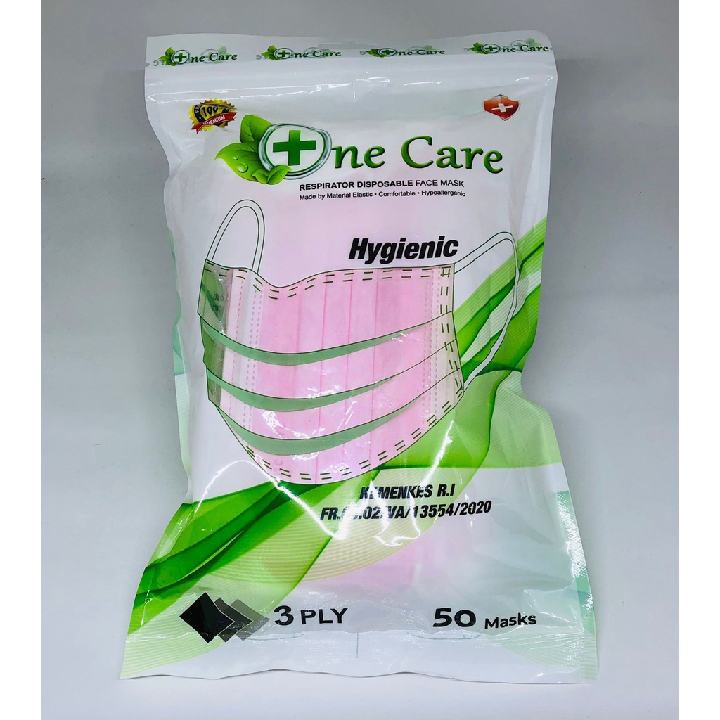 Onecare Masker 3ply SACHET POUCH earloop Kemenkes Best Quality Premium mask