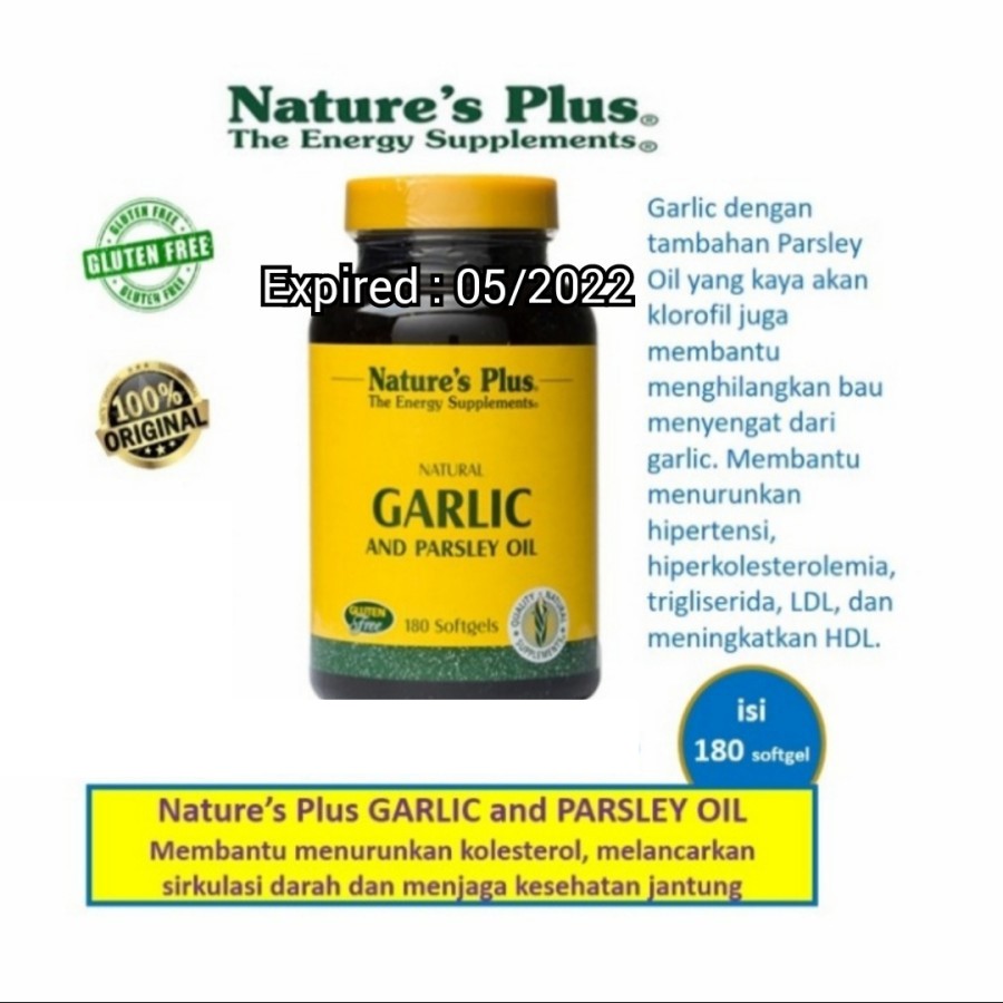 NATURE'S PLUS GARLIC AND PARSLEY OIL 180 softgel