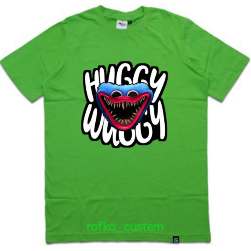kaos huggy wuggy baju custem anak gambar huggy wuggy