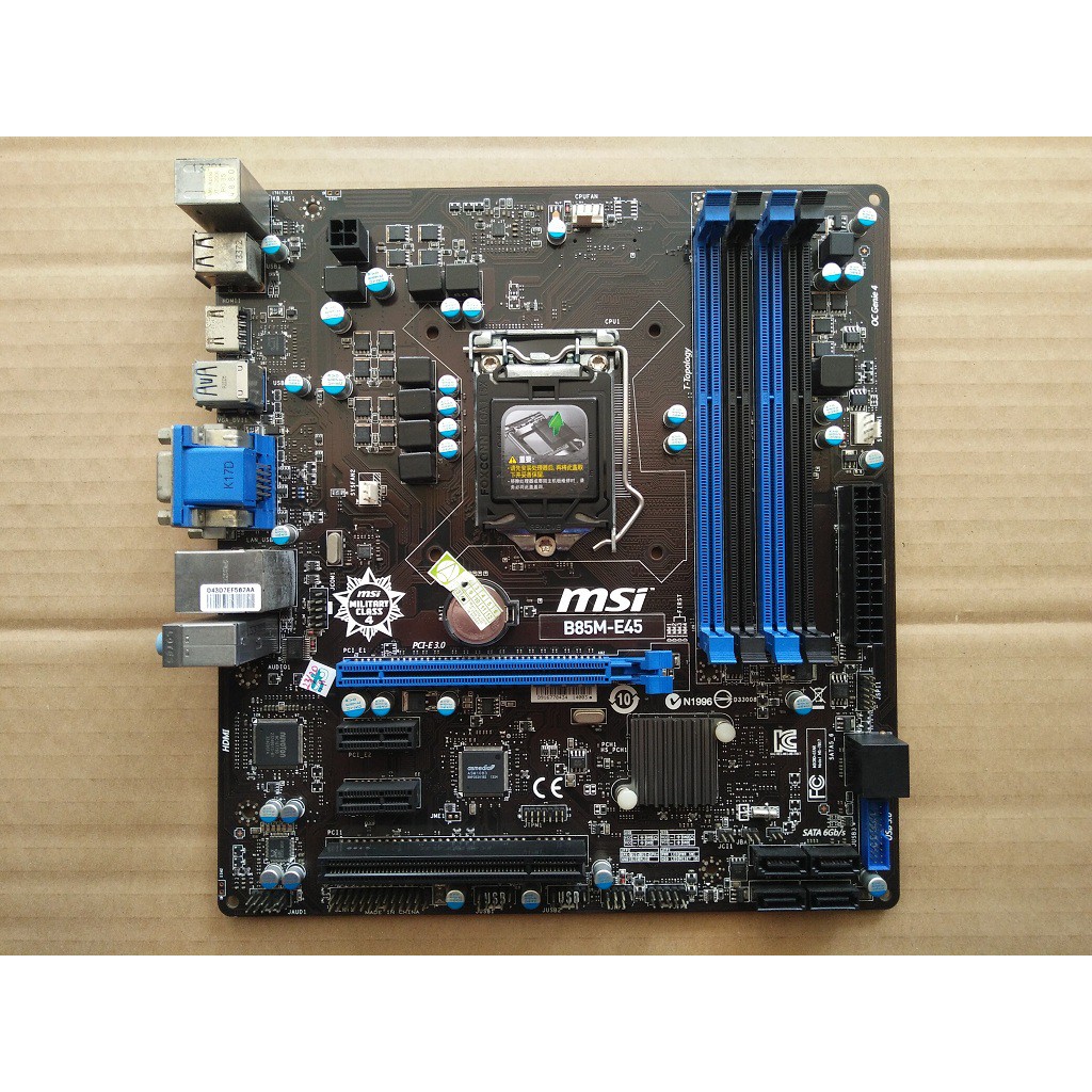 Mobo Motherboard Gaming MSI B85M-E45 LGA 1150 B85 H81 H87 H97 Q87 Z97 4-slot RAM 2slot VGA USB 3.0