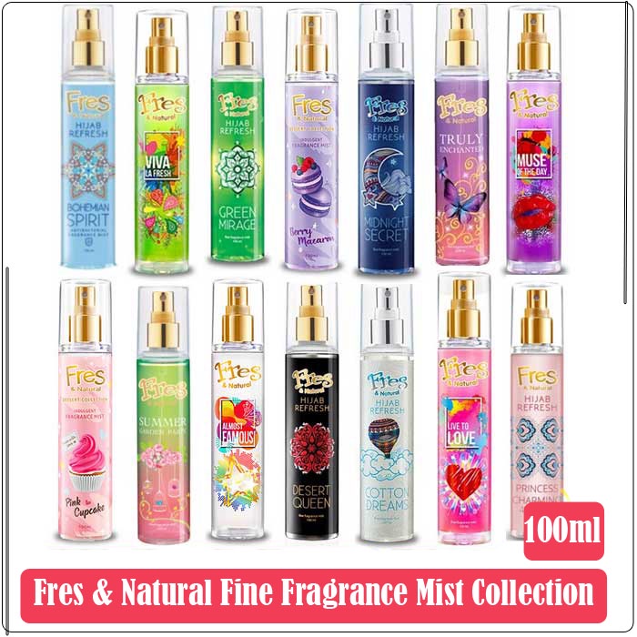 Fres & Natural Hijab Refresh Spray Cologne 100ml - Fres & Natural Spray Cologne Botol 100ML - Parfum