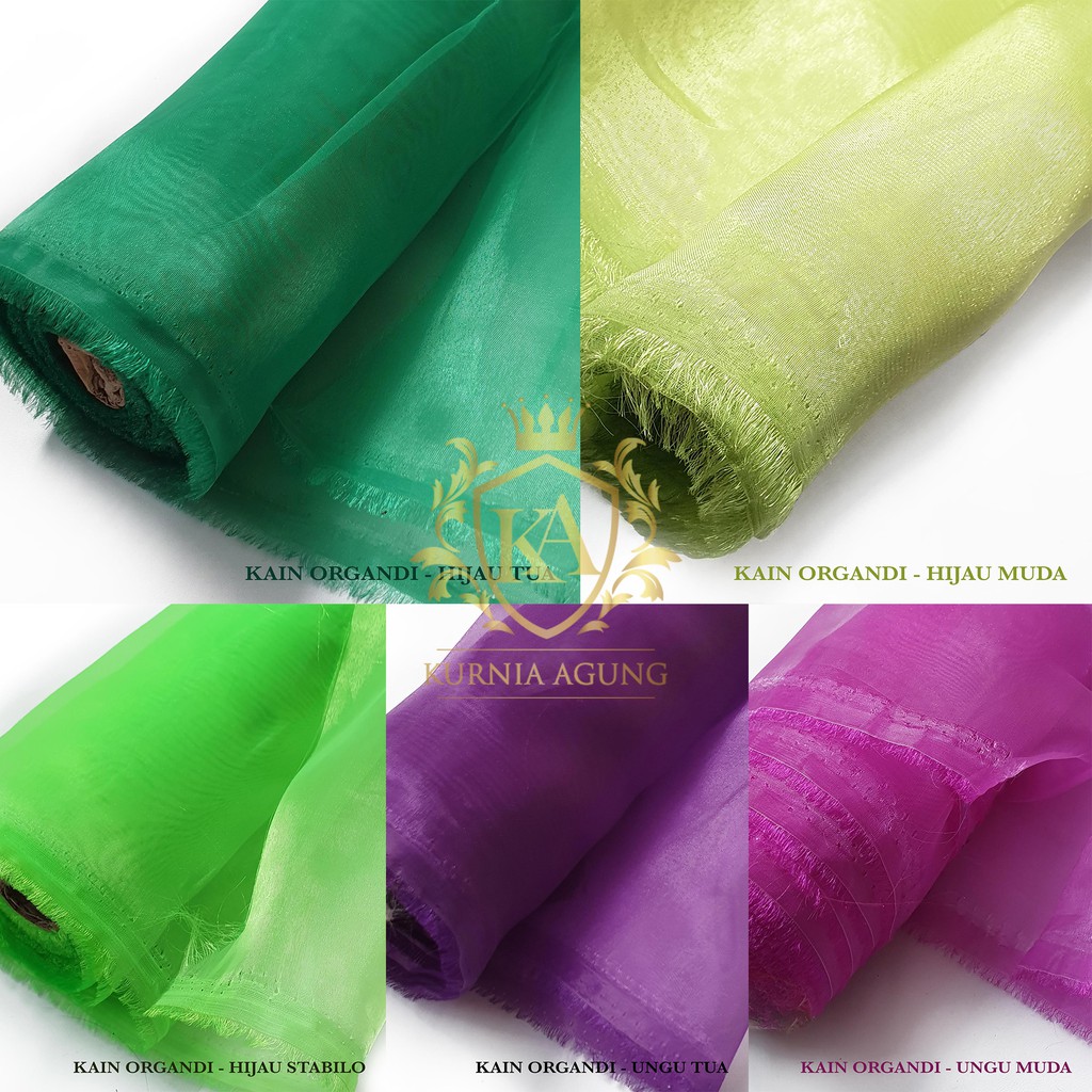 Kain Organdi Kain Kaca Lebar 150 cm Ter Murah Laris Bahan Dekorasi Gaun Hijab Gulungan ROLL 45 Meter