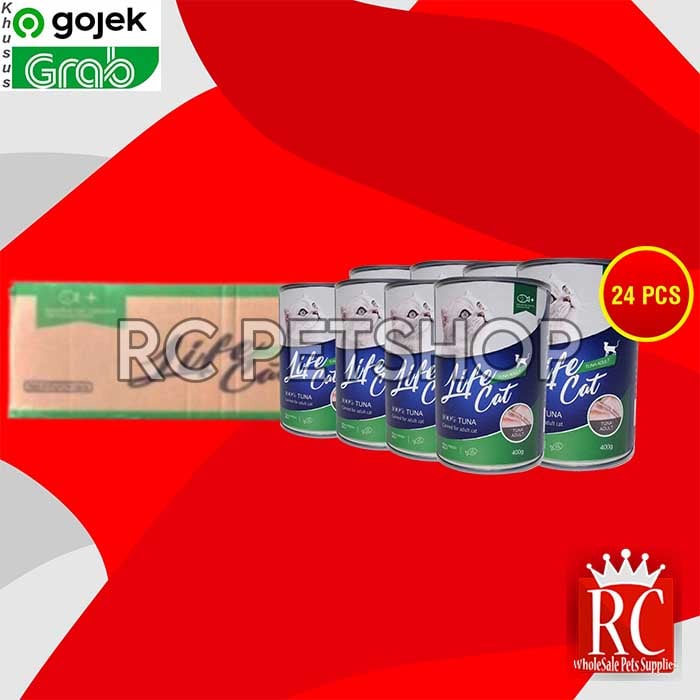 Gosend Makanan Kucing Wet Food Kaleng Life Cat Grosir Dus 24 PCS 400GR