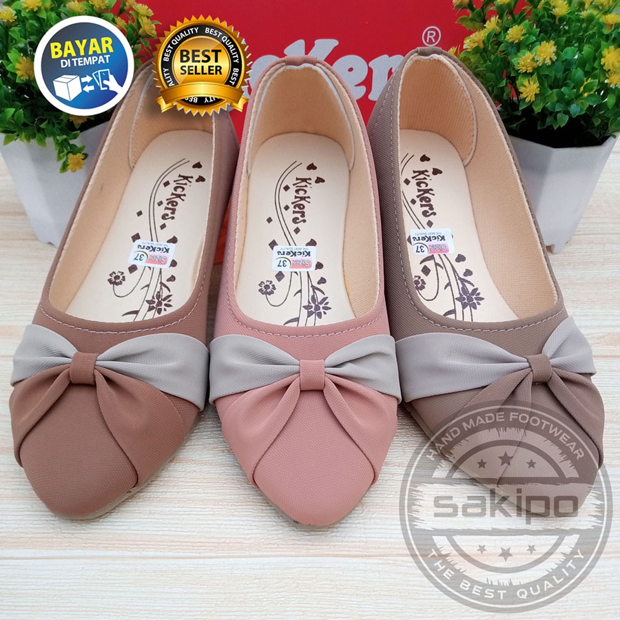 PROMO 4.4 RAMADHAN SALE !! SEPATU BALET WANITA HUMBERG PITA TENGAH SALEM KPS MOCCA HITAM NYAMAN DI KAKI / SAKIPO