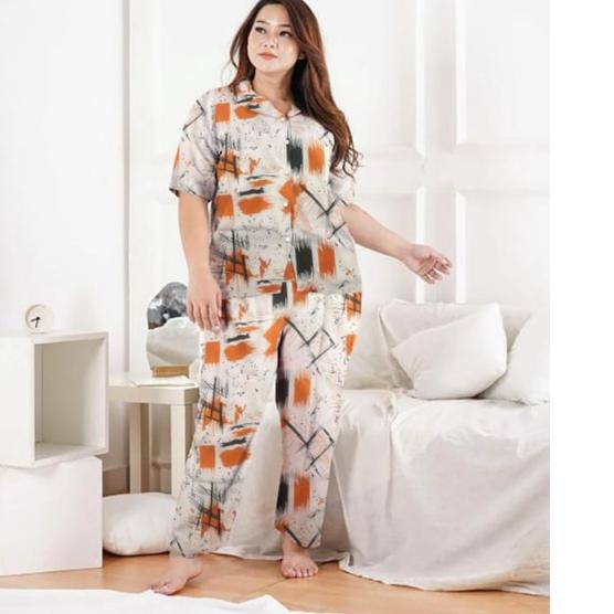 ➦ pajamas wanita jumbo/setelan wanita jumbo/baju setelan kekinian/piyama jumbo terbaru ➬