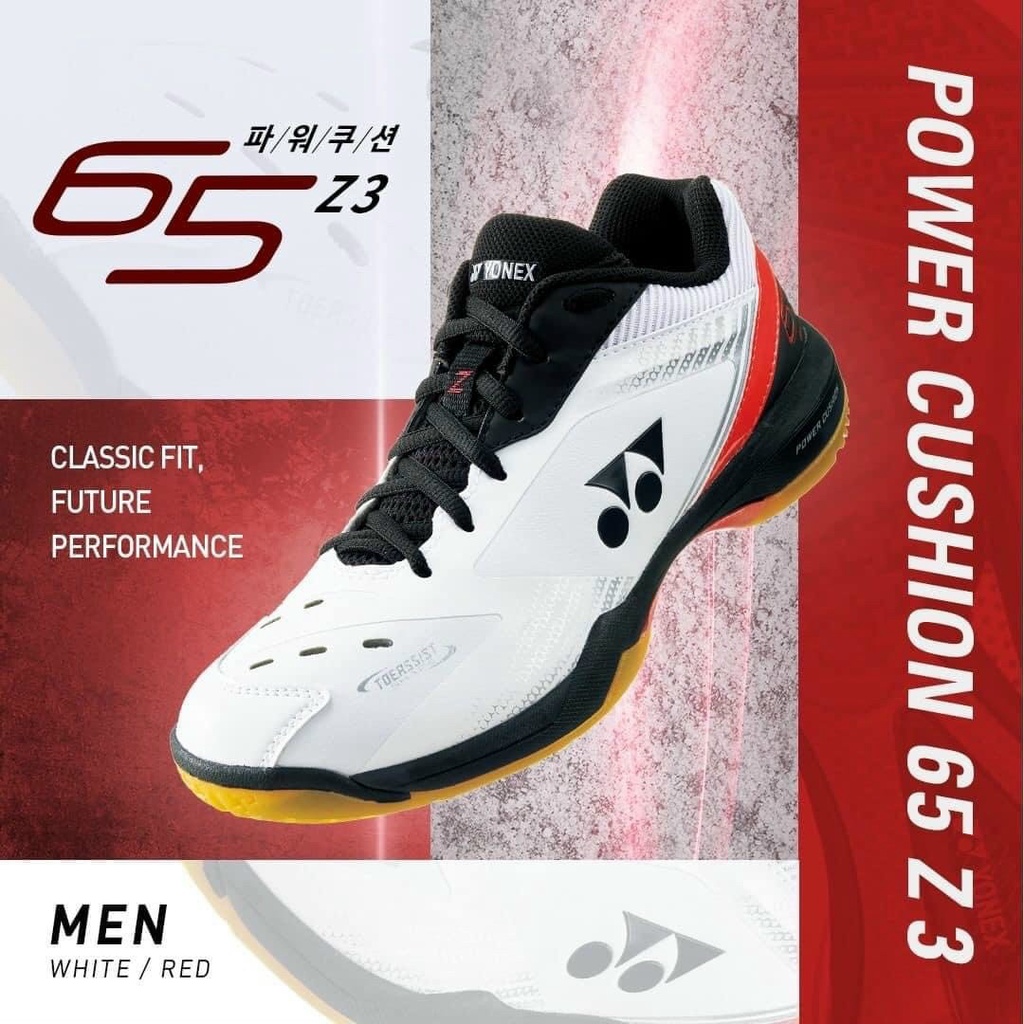 Sepatu Badminton Yonex SHB65Z3 SHB65 Z3 White Red Kevin Original