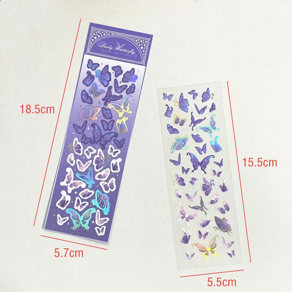 PREVALENT Cute Butterfly Sticker Kawaii Decorative Stickers Laser Christmas Gift Photo Album Happy Planning Stationery Scrapbooking Decor