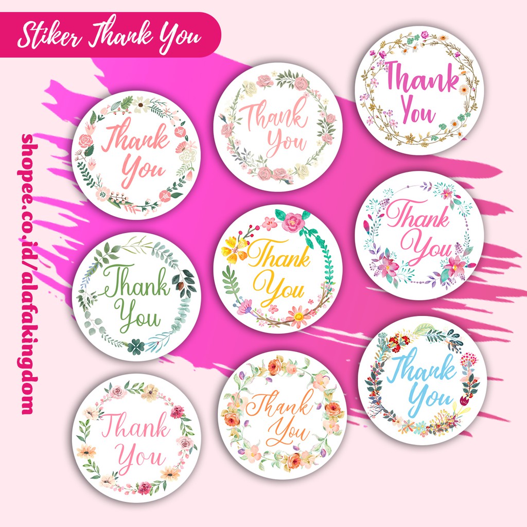 1 Set Stiker Thank You Stiker Terima Kasih Ucapan Terima Kasih